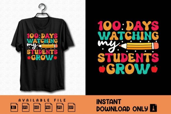 100 Days Watching My Students Grow Shirt: A Thoughtful Design for Educators and Enthusiasts