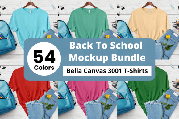 54 Bella Canvas 3001 Mockup Bundle: A Professional Tool for T-Shirt Design Presentation