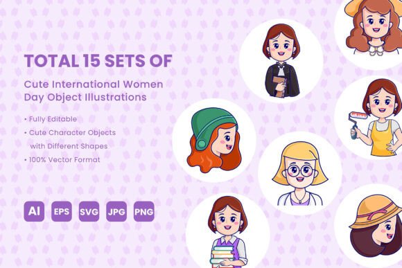 Cute Women Day Object Illustration