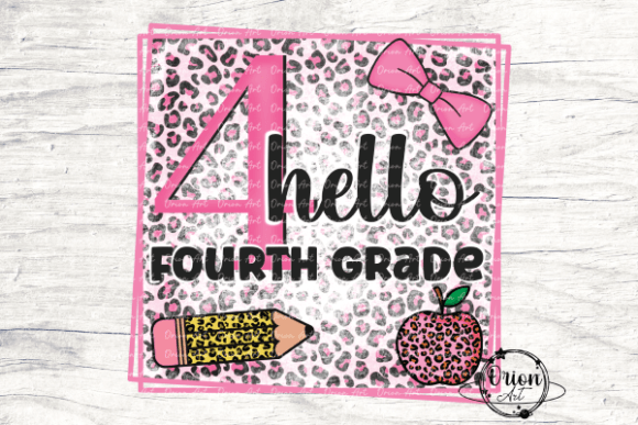 Hello Fourth Grade Pink Leopard PNG: A Versatile Design for Educational and Creative Projects